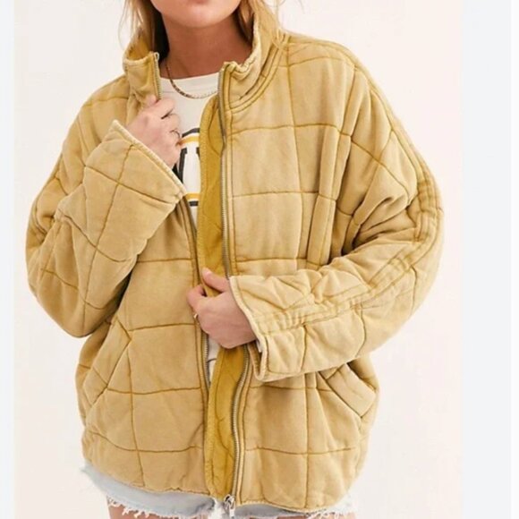 Free People Jackets & Blazers - ✨ SALE✨NWD BEST Free People Dolman Quilted Knit Jacket - Pineapple Punch